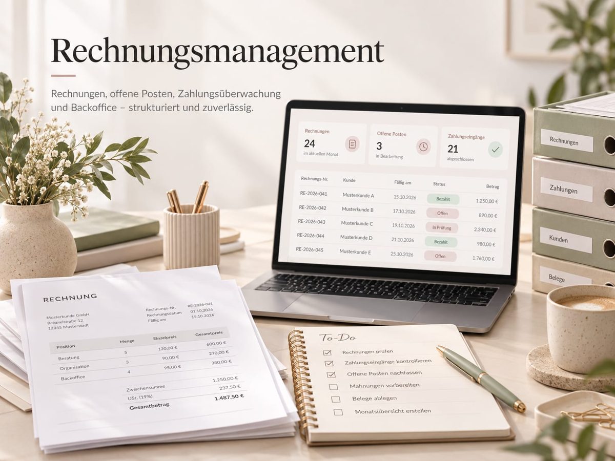 Rechnungsmanagement: Rechnungen, offene Posten und Zahlungseingänge im Überblick